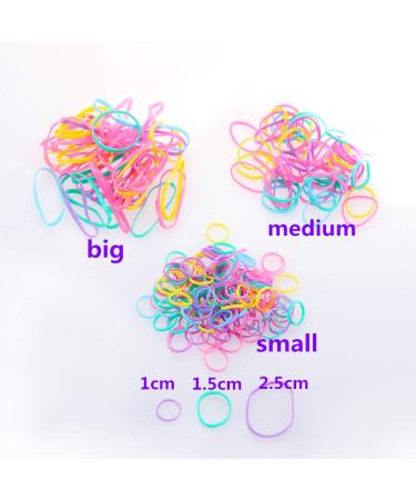 1000pcs Multi Candy Color Baby Girl's Hair Ties Elastic Bands - Medium Size (Pack of 1000) - Small Circle Multicolor - Buy Online on GoSupps.com