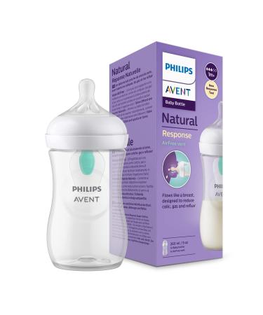 Philips Avent Natural Response Baby Bottle 260 ml with AirFree Valve BPA-free for babies 1 month and up (model SCY673