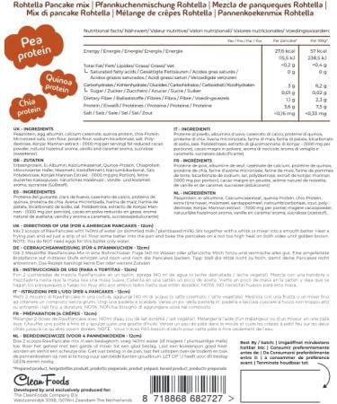 CleanFoods Raw Pancake Chocolate Hazelnut 425g pack I Konjac Glucomannan I only 28 calories per pancake I preparation in 2 minutes I 32 American pancakes - Buy Online on GoSupps.com
