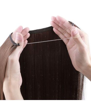 Silk-Co Hair Extensions - Smooth Synthetic Extensions with Invisible Cord | Medium Brown 60cm | Perfect for Hair Sealing & Natural Look - Buy Online on GoSupps.com