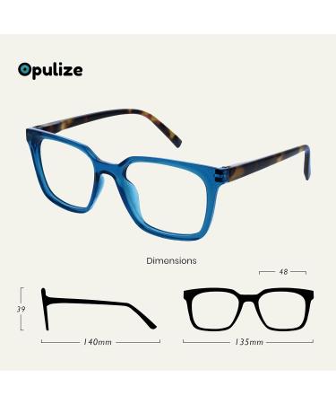 Shop Opulize Koi Reading Glasses - Large Rectangular Frames for Men & Women - Stylish Visual Aid with Feather Hinges - R50 +1.50 Dioptria in Black Lila Klar & Aqua - Buy Online on GoSupps.com