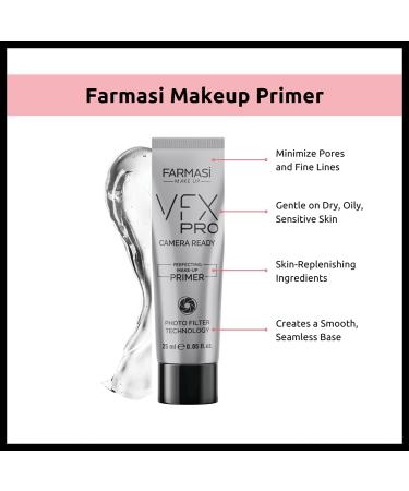 FARMASi VFX Pro Camera Ready Primer Makeup 0.85 fl.oz - Matte Formula for Smooth, Even Skin Tone & Long Lasting Coverage - Buy Online on GoSupps.com