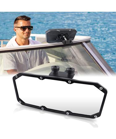 Marine Rearview Mirrors, Universal Upgrade Wide-angle Convex Rear View Boat Mirror for Ski Boats Yacht Pontoon Boat Watercraft Surfing