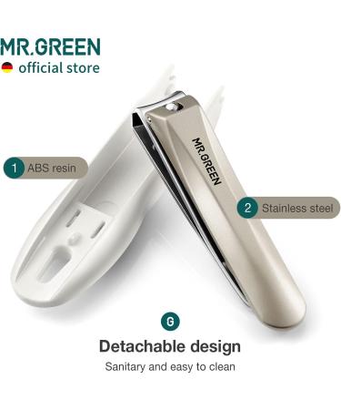 MR.GREEN Professional Stainless Steel Splash Resistant Nail Clipper Removable Design Nail Clipper Nail Trimmer Nail Art Tool (L+ Nano Glass File) L+Nano Glass File - Buy Online on GoSupps.com