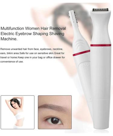 Buy Eyebrow Trimmer for Women - Electric Painless Facial Hair Remover & Eyebrow Razor with Comb (White) - Fast International Shipping - Buy Online on GoSupps.com