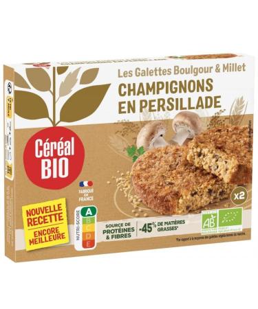 Cereal Bio - Galettes Millet Champignons 200g - Saveur naturelle et biologique pour une alimentation saine - Lot De 4