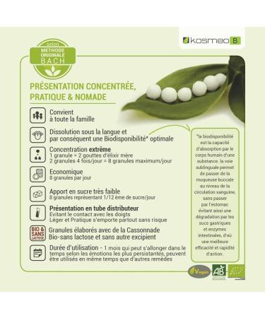 KOSMEO B S paration Complexe Fleurs de Bach Granules sans Alcool Renforc par Chromoth rapie - BIO - Buy Online on GoSupps.com