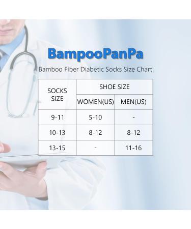 BampooPanPa Diabetic Bamboo Over the Calf Socks 4 Pairs - No-Binding Top, Seamless Toe, Cushioned Sole for Women & Men 10-13, 2 White/2 Black - Buy Online on GoSupps.com