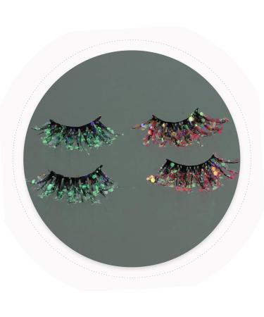 FRCOLOR 6 Pairs Fake Eyelashes Cosmetic Fake Lashes Colored Lash Adhesives False Eyelashes Segmented False Eyelashes Glitter Lashes Glitter Eye Lashes Faux Lashes Christmas Miss Fiber - Buy Online on GoSupps.com