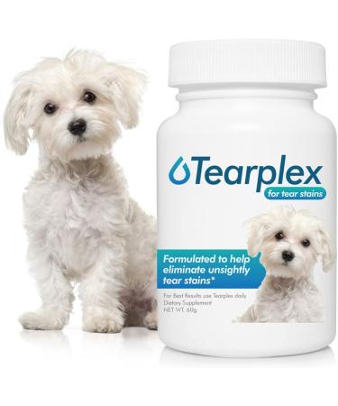 TEARPLEX Tear Stain Supplement for Dogs and Cats - 1 Rated Natural USA-Made Tear Stain Product, Veterinarian Trusted, Beef Flavored - Buy Online on GoSupps.com