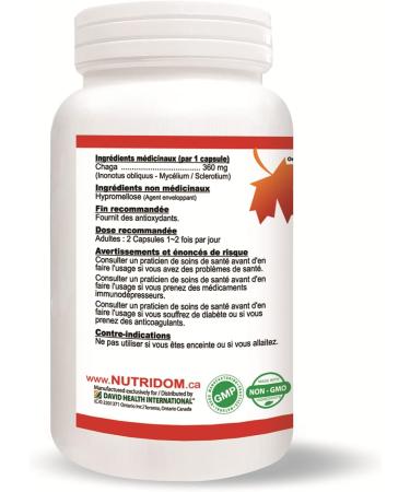 Nutridom Canadian Chaga Mushroom Capsules 500mg 100% Authentic Canadian Chaga Mushrom Extract Supplement Vegan Wild-Harvested Hand-picked Gluten Free Soy Free Dairy Free & Non-GMO (120 Veggie capsules) - Buy Online on GoSupps.com