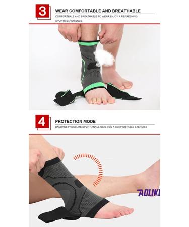 Ankle Support Brace - Adjustable Compression Wraps for Men & Women | Achilles Tendon & Plantar Fasciitis Relief - Black Medium - Buy Online on GoSupps.com
