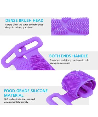 Silicone Bath Body Brush | Exfoliating Back Scrubber for Deep Clean | Extra Long & Super Soft | Ideal for Women & Men - Buy Online on GoSupps.com