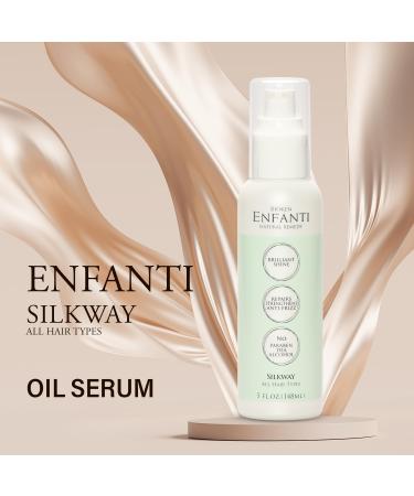 Enfanti Silkway Oil Serum - Repair Damaged Hair Ends | 5 oz Vitamin Silk-Protein Shine & Anti-Frizz - Buy Online on GoSupps.com