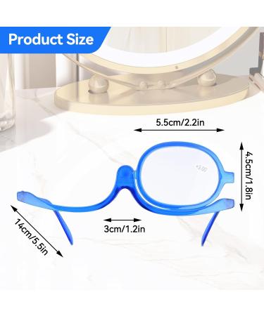 Agate Magnification Makeup Glasses | Rotating Foldable Reading Glasses for Women - Unidirectional Enlargement in Blue - Buy Online on GoSupps.com