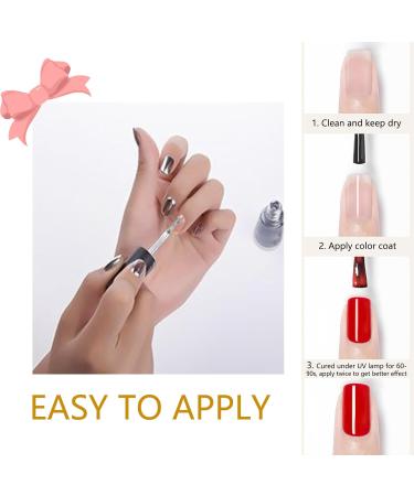 Metallic Silver Nail Polish Metal Nail Polish Mirror Nail Varnish Quick Drying Metallic Effect Nail Art Polish Long Lasting Non-Peelable Magic Mirror Gel Nail Polish No UV Needed - Buy Online on GoSupps.com