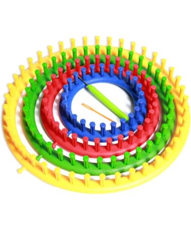 Yuhoo Round Plastic Knitting Loom Set - DIY Craft Tool Kit for Hats, Scarves, Socks & More | Blue 14cm - Buy Online on GoSupps.com