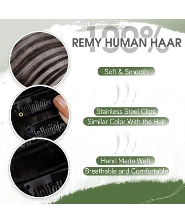 Buy Hetto Clip In Balayage Real Hair Extensions | Remy Hair | 40cm 120g #1B/Silver/1B - Buy Online on GoSupps.com