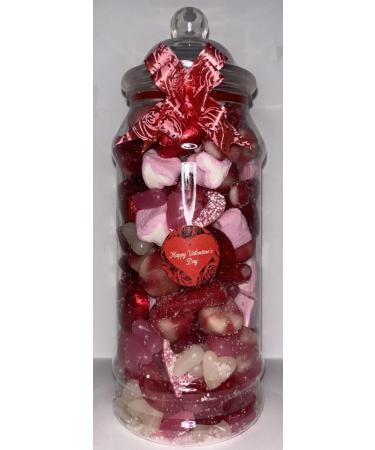 Valentines Day Filled Pick N Mix Sweet Victorian Jar Gift Personalised Present 970ml approx 750g - Buy Online on GoSupps.com