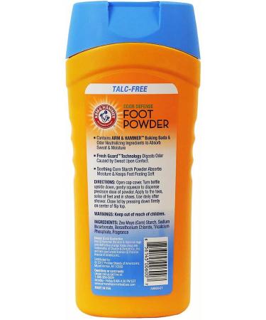 Arm & Hammer Foot Powder for Shoes & Feet - Talc-Free Odor & Moisture Control - 7 oz (1 Pack) - Buy Online on GoSupps.com