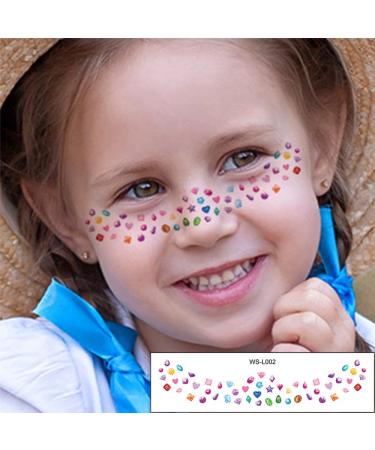 24Sheets Face Temporary Tattoo Stickers - Freckles, Butterfly, Fruit, Dinosaur Design for Girls Boys - Festival Makeup Rave - Buy Online on GoSupps.com
