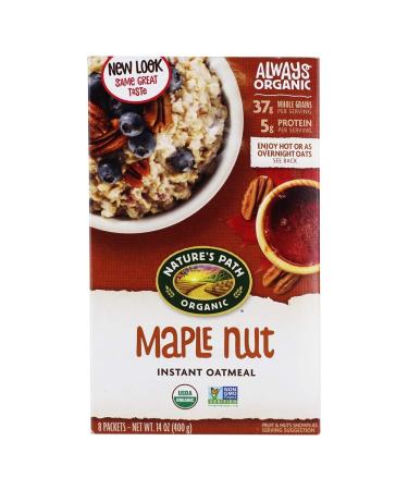 Nature's Path Organic Instant Oatmeal - Maple Nut, 8 Packets (14 oz) - Healthy Breakfast Option - Buy Online on GoSupps.com