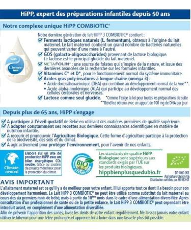 HiPP Organic Baby Milk Powder from 10 months to 3 years - 3 x 800 g - Buy Online on GoSupps.com