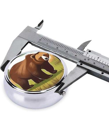 Brown Bear Walking Round Pill Box | 3 Compartment Portable Travel Organizer for Pills - Buy Online on GoSupps.com