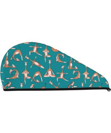 Giraffe Yoga Microfiber Hair Towel | Soft Super Absorbent Coral Velvet Wrap for Long Curly & Thick Hair - Buy Online on GoSupps.com