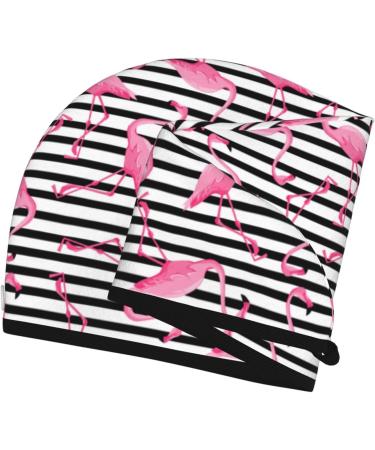 Hair Towel Wrap with Button - Quick Drying Towel Turban for Women (Flamingos) | Premium Hair Care - Buy Online on GoSupps.com