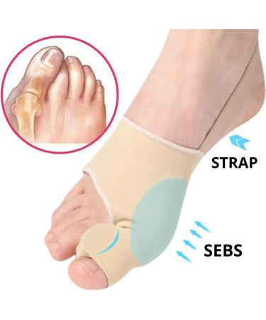 ERINSHOP Bunion Socks Corrector for Pain Relief - Hallux Valgus Splint Toe Separator for Men and Women (S - US 4-7.5) - Beige - Buy Online on GoSupps.com