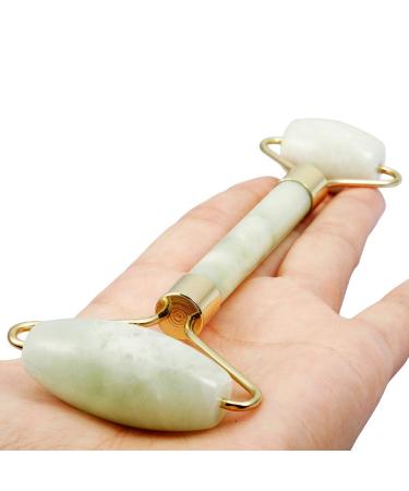 Rockcloud Natural Crystal Stone Roller Massager - Double Neck & Face Anti-Aging Jade Skincare Tool for Wrinkle Healing & Slimming - Buy Online on GoSupps.com