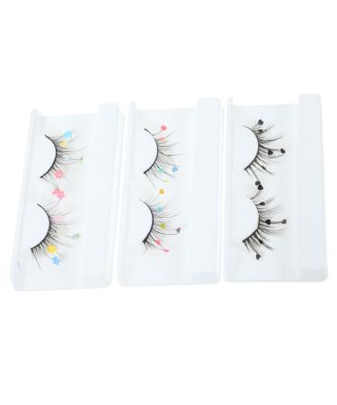 minkissy 6 Pairs Sequin False Eyelashes Colored Lashes Natural False Lashes Colored Eyelashes Fake Lashes Natural Color Lashes Lashes with Pride Makeup Miss Cosplay Cosmetic Imitation