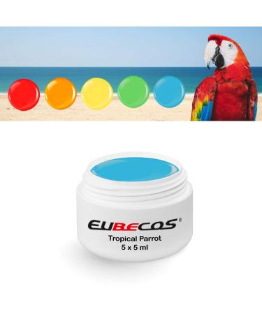 EuBeCos Tropical Parrot Wetlook Color Gel Set - Studio Quality Made in Germany | Special Offer - 5 x 5 ml - Buy Online on GoSupps.com