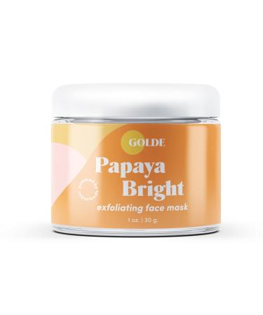 GOLDE Papaya Bright Superfood Facial Mask with Lucuma Fruit Powder  Papaya Extract  Sea Buckthorn Juice Powder  100% Organic  Anti-Pollution  Vegan  Cruelty-Free (1 oz. Jar)