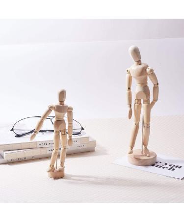 WANDIC Wooden Manikin Blockhead 4 Pcs - Medium Size Wood Artist Figure Doll Model for Sketch Charcoal and Desk Decoration - Buy Online on GoSupps.com