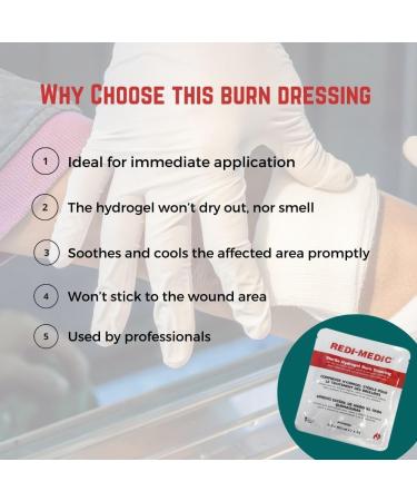 Redi-Medic Sterile Burn Dressing Cooling Soothing Burn Gel Packetgs for Sunburn Scalds Emergencies (3.5g 25/PK) - Buy Online on GoSupps.com
