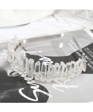 Crystal Quartz Rhinestone Tiara Headband for Women - Clear Mermaid Crown for Bride, Wedding Parties - Buy Online on GoSupps.com
