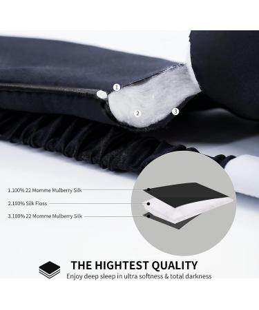 Nenolix 22mm 100% Pure Mulberry Silk Sleep Mask & Blindfold - Travel Eye Mask with 100% Silk Filling - Gift Box and Travel Bag Included (Black) - Buy Online on GoSupps.com