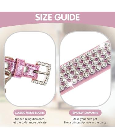 PUPTECK Bling Cat Collar with Double Bells - Adjustable XXS 6-8in Pink for Kitten & Small Puppy - Buy Online on GoSupps.com