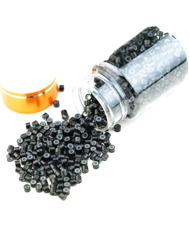 500pcs 4.0mm Silicone Micro Rings for Nano Hair Extensions - Black - Buy Online on GoSupps.com