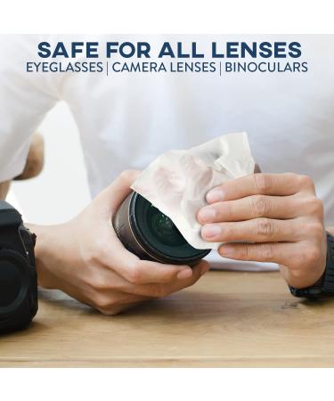 Care Touch Lens Wipes for Eyeglasses - 100 Individually Wrapped Pre-Moistened Cleaning Wipes - Buy Online on GoSupps.com