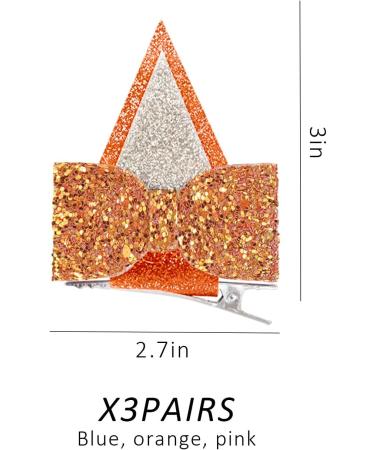 3 Pairs of Sequined Dog Ear Hairpins Bow Hairpins Glitter Hairstyle Decoration Hairpin Accessories Holiday Party Prop Accessories - Buy Online on GoSupps.com