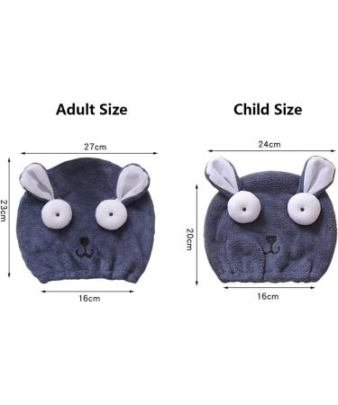 2-Piece Microfiber Hair Towel Set for Moms & Daughters - Quick Drying Cute Soft Pink Hair Turbans Absorbent Bath Hats - Buy Online on GoSupps.com