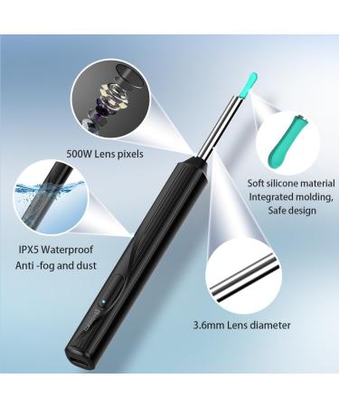 Aoriko Ear Wax Removal Tool BK Ear Cleaner with Camera Earwax Removal Kit with Light Wireless Ear Scope for iOS&Android Insects & Plant Microscopes Visual Earwax Removal Kits (Black) - Buy Online on GoSupps.com
