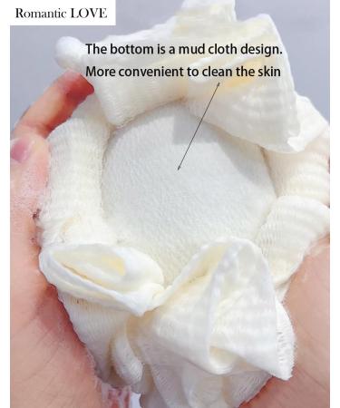 Loofah Bath Sponge Set of 6 - Soft Exfoliating Long-Handle Mesh Body Poufs for Silky Skin - Ideal for Men & Women - Buy Online on GoSupps.com