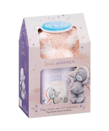 BargainsMania Hot Chocolate Mug & Socks Set - Warmth and Comfort in Every Sip - Hot Chocolate Cocoa Lover's Delight - Snug and Warm Winter Essentials - Delightful Treating