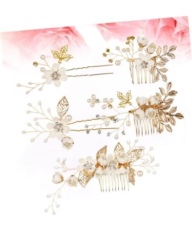 FRCOLOR Set of 5 Pearl Hair Clips White Clothes Hair Accessories Hair Clips with Rhinestone Tiara for Wedding Bridal Comb Bridal Hair Comb Wedding Headpiece Bridal Hair Pin Set - Buy Online on GoSupps.com