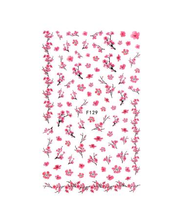 DIY For Manicure Summer Sliders Cherry Blossoms 3D Water Transfer Nail Art Sticker Pink(F129)