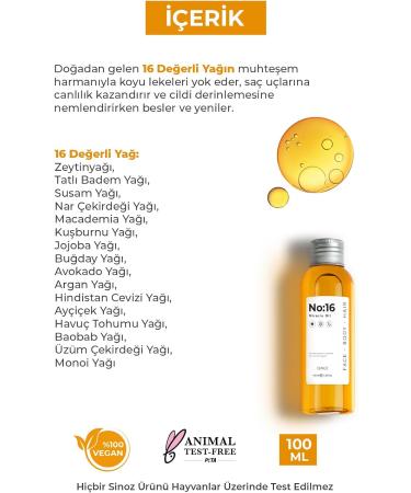 No.16 Miracle Oil - Huile nourrissante polyvalente pour le visage le corps et les cheveux | 16 huiles botaniques pour peau s che et cheveux brillants 100ml - Buy Online on GoSupps.com